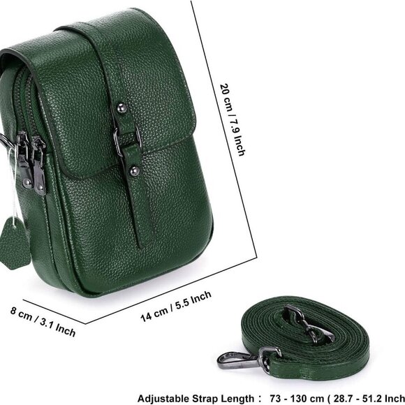 Women\'s Leather Crossbody Purse Wallet Small Phone Bag Compact Travel